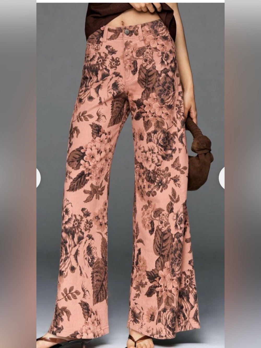 Pilcro Adi Floral Wide-Leg Pants ~ Vintage Rose
